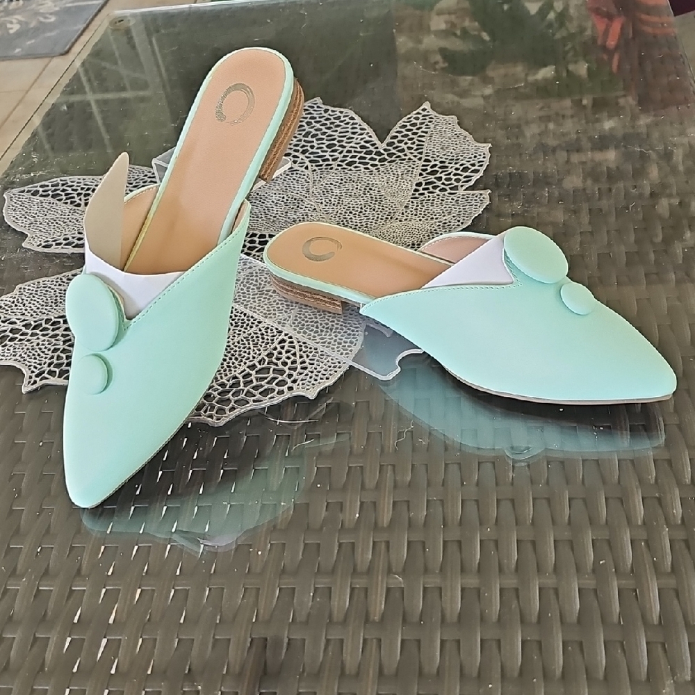 Mint Green Women's Mules - Picture 2 of 7